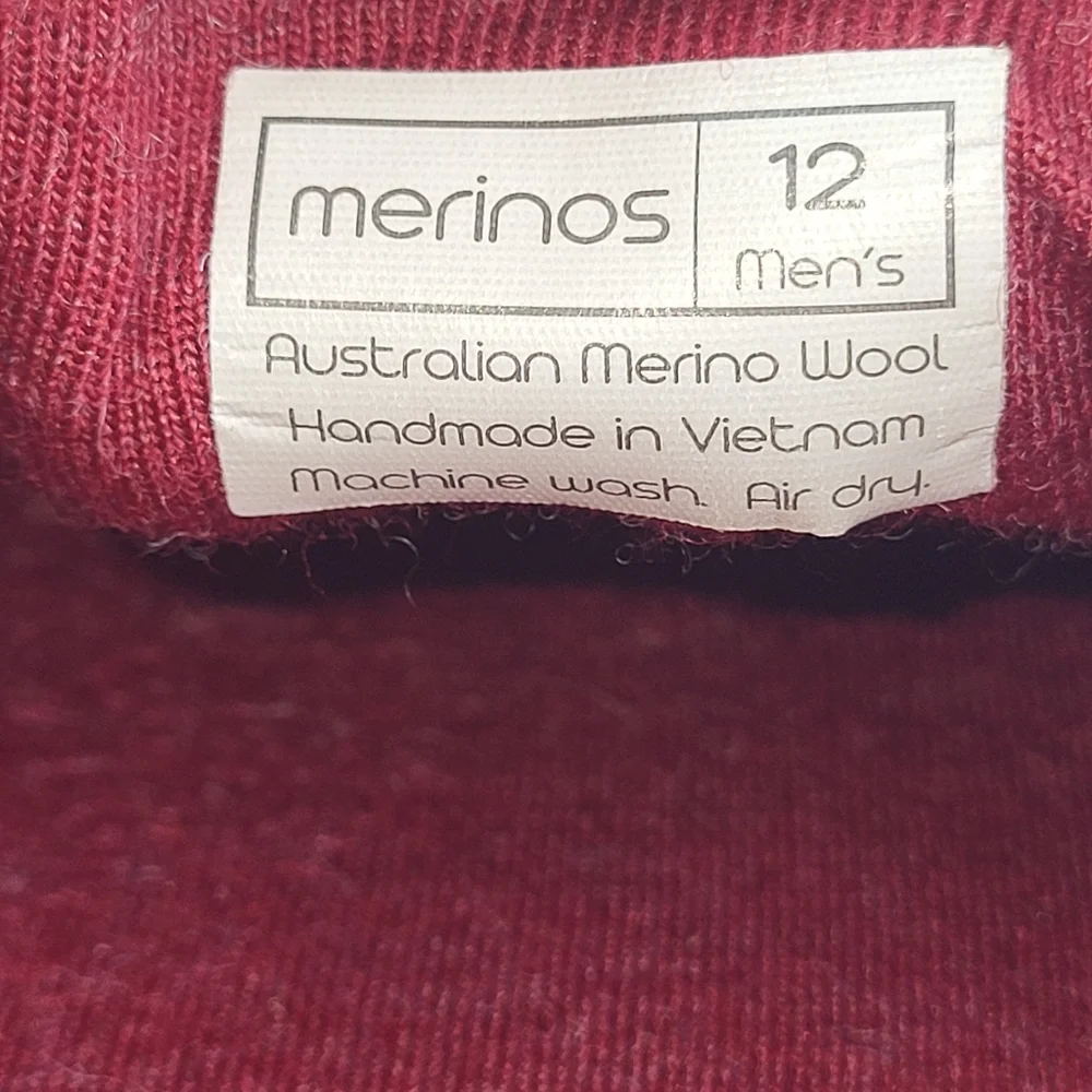 Merinos Men's Shoes Sz 12 US Red Casual Wool Knit Slip On Dust Bag